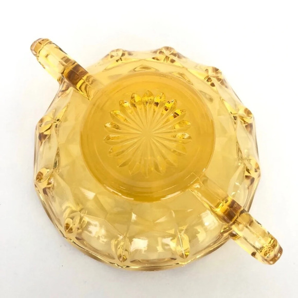 Vintage plat à manivelle en verre jaune  Fairfield vintage avec bord festonné - Picture 4 of 6